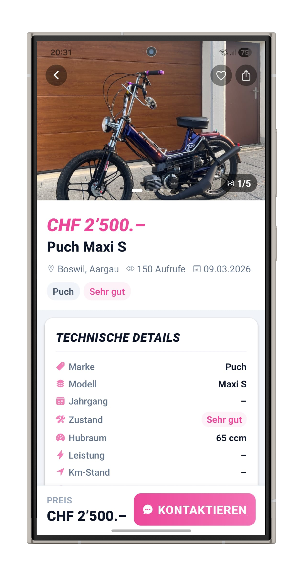 Mofahub App Android – Töffli Inserat